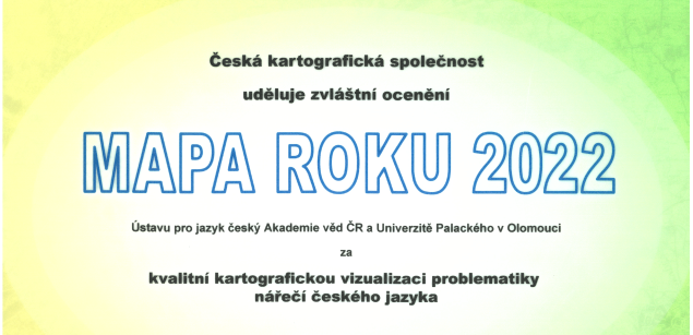 Mapa roku: Ocenění pro dialektologické mapy a nástroje
