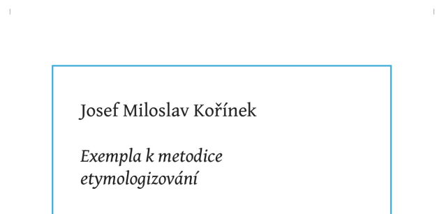 Exempla k metodice etymologizování