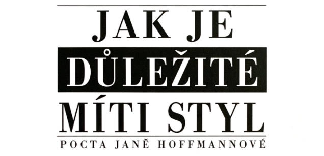 Knižní pocta Janě Hoffmannové